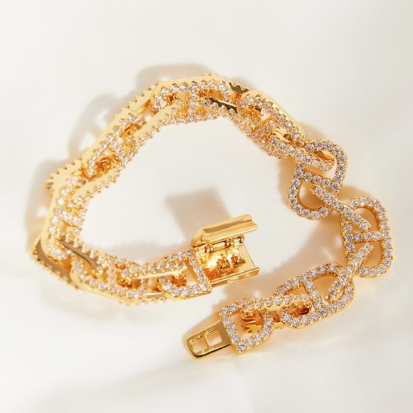 GNJ MANUFACTURING Rhinestone Chain-Link Bracelet - Picture 3 of 4